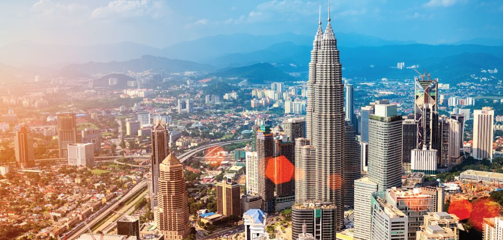 The Petronas Towers in Malaysia